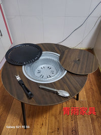 Indoor/Outdoor Charcoal Grill and Tea Stove Set with Tabletop Lid for BBQ and Tea Ceremony