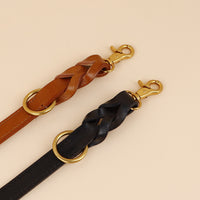 Multifunctional Crossbody Pet Leash Vintage Cowhide Hand-Woven Hands-Free Shoulder Dog Leash
