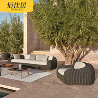 Outdoor Wicker Sofa Set for Hotel Living Room, Open-Air Countryside B&B, Villa Courtyard, Garden Leisure Bird's Nest Rattan Chair