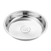 Thickened 316 Stainless Steel Round Plate for Kitchen, Dining, and BBQ - Flat Bottom Serving Dish