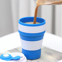 Collapsible Silicone Water Bottle, 400ml Portable High-Temperature Resistant Coffee Cup for Outdoor Sports