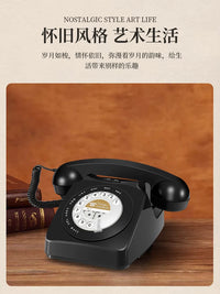 Vintage Rotary Telephone Model Ornament for Home Decor, Shop Display, Photography Prop