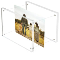 Acrylic Magnetic Photo Frame Clear Display Stand Price Tag Holder