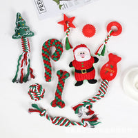 Christmas Pet Dog Chew Rope Toy Set for Teeth Cleaning and Training