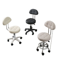 Adjustable Swivel Salon Stool with Wheels, Backrest Option, for Beauty, Nail, Hair Salons