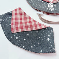 Pet Denim Hat and Bandana Set for Cats and Dogs - Christmas & New Year Star Embossed Scarf