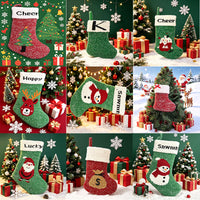 Large 18-inch Knitted Wool Christmas Stockings for Tree Decoration and Gifts