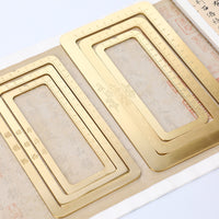 Brass Lotus Calligraphy Ruler and Paperweight Set with Engraved Scale