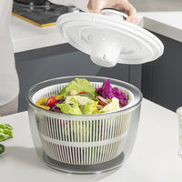 Press-Type Vegetable Spinner and Salad Dryer with Large Capacity