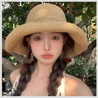 Women's Foldable Straw Sun Hat for Beach Vacation