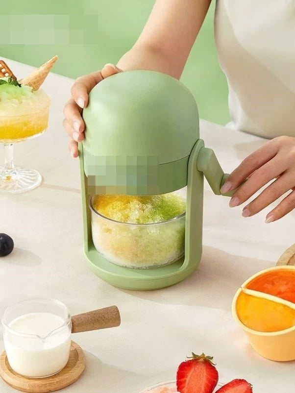 Manual Ice Shaver with Dual-Color Ice Tray for Homemade Shaved Ice and Smoothies