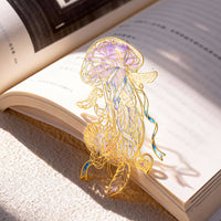 Jellyfish Series Hollow Metal Bookmark with Translucent Color Design
