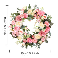 Champagne Pink Rose & Hydrangea Wreath for Spring & Summer Decor