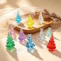 Mini Candy Color Acrylic Christmas Tree Ornaments for Desktop Decoration and DIY Crafts