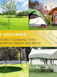 Heavy-Duty Spiral Ground Anchors for Tree Support & Outdoor Tent Securing, 9-Piece Set