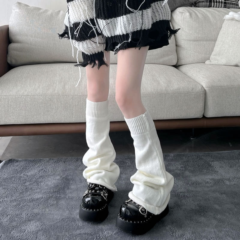 Knitted Y2K Leg Warmers for Women, Harajuku Style Ribbed Boot Cuffs, Warm and Fashionable