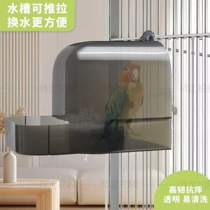 Large Parrot Bathtub Bird Cage Accessories Multi-functional Bathing House Sleeping Nest Feeding Box for Budgies Cockatiels