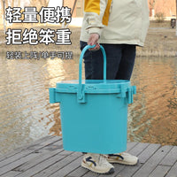 Multi-Function Fishing Bucket with Storage Box and Bait Tray, Thickened Seat Bucket