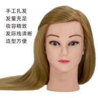 Real Human Hair Mannequin Head for Hairdressing Practice, Braiding, Cutting, and Styling