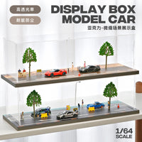 1:64 Scale Miniature Parking Garage Display Case with Road Scene for Diecast Cars