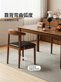 Solid Wood Dining Chair Modern Minimalist Desk Chair with Backrest