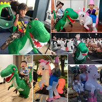 Inflatable Dinosaur Ride-On Costume for Halloween, Adult and Kids