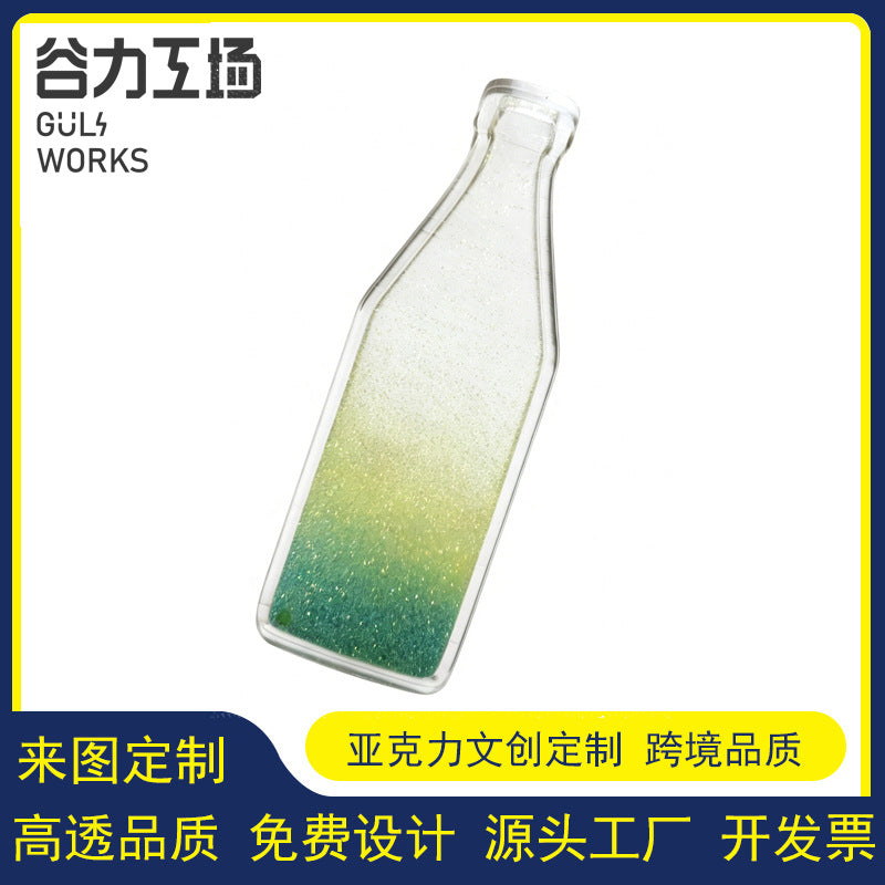 Acrylic Quicksand Guka Card Holder Transparent Cola Glitter DIY Creative Gift