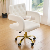 Adjustable Swivel Salon Chair with Wheels for Beauty, Hair, Nail, and Makeup Studios