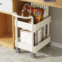 Under-Desk Rolling Storage Cart with Wheels, Multi-layer Organizer for Office, Snacks, Books, and Bags