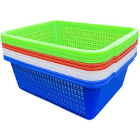 Thickened Rectangular Plastic Drain Basket for Kitchen, BBQ, and Storage