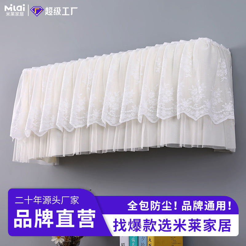 Air Conditioner Dust Cover with Wind Deflector for Wall-Mounted Units