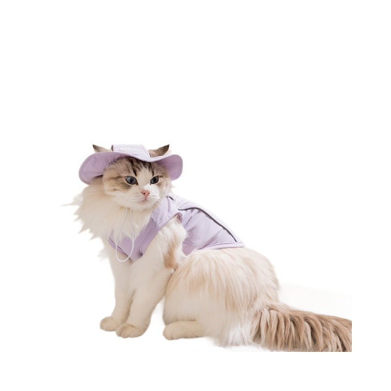 Cooling Pet Vest with Hat for Cats and Small Dogs, Summer Lightweight Vest