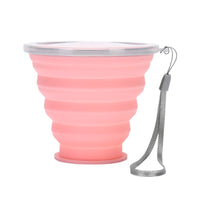 Collapsible Silicone Water Bottle with Lanyard, Food-Grade Portable Travel Cup