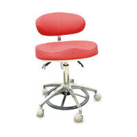 Ergonomic Saddle Stool with Backrest for Dental, Medical, and Beauty Professionals - Adjustable Height Swivel Chair