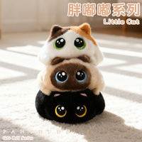 Chubby Cat Squeeze Toy, Soft Down Cotton Stress Relief Plushie, Stackable Round-Eyed Cat