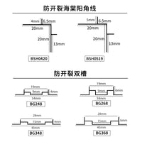 Aluminum Alloy Drip Edge for Eaves Window Sills and Exterior Walls, Anti-Cracking Groove Design