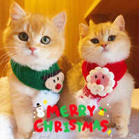 Pet Christmas Santa Scarf Cape Hat for Cats and Dogs - Festive Winter Apparel
