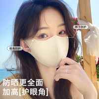 Summer UV Protection Ice Silk Face Mask for Women, Breathable 3D Sunshade Mask
