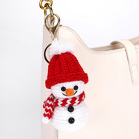 Hand-Knitted Snowman Santa Claus Keychain Pendant for Christmas Gifts and Bag Accessories