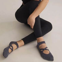 2 Pairs Women's Yoga Pilates Socks Non-Slip Breathable Cotton Grip Socks for Home Fitness