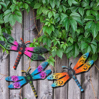 Outdoor Vintage Iron Dragonfly Wall Decor for Garden Patio Balcony Kids Room
