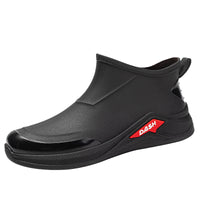 Men's Short Waterproof Rain Boots Non-Slip Warm Fishing Work Shoes