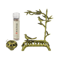 Chinese Style Bamboo Incense Burner with Hanging Censer for Home Decor