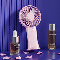 Mini Handheld Portable USB Rechargeable Fan with Long Battery Life and Strong Airflow for Desk and Office