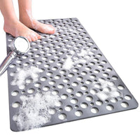 TPE Non-Slip Shower Mat with Suction Cups, Large Hole Bathtub Mat for Bathroom Safety