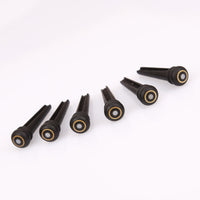 Ebony Acoustic Guitar Bridge Pins with Shell Inlay