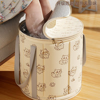Portable Foldable Foot Spa Basin with Support Rods, Insulated Foot Soaking Tub for Home & Travel