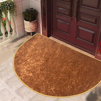 Semi-Circular Gold Prosperity Entrance Mat Non-Slip Floor Rug for Living Room Hallway