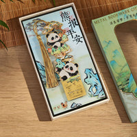 Panda Metal Bookmark Chinese Style Hollow Out Gift for Students and Friends