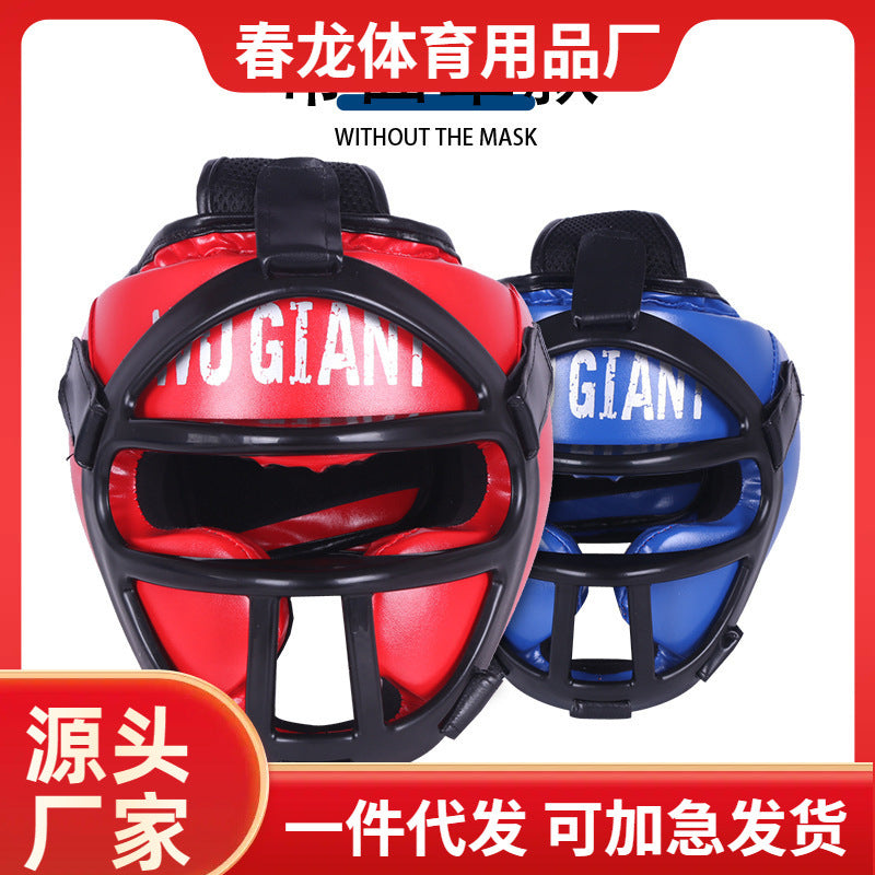Kids' Boxing Headgear with Face Mask for Sanda Muay Thai Training and Competition